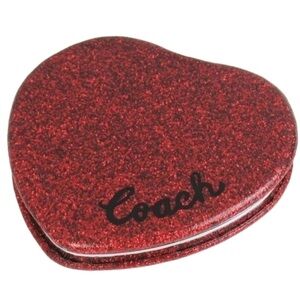 Coach Glittery Red Heart Mirror